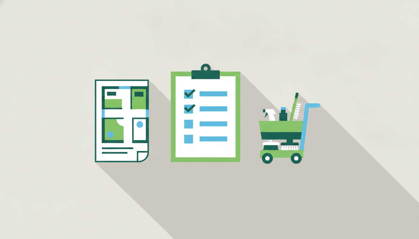 Illustration d'un document de spécifications et d'un plan de locaux