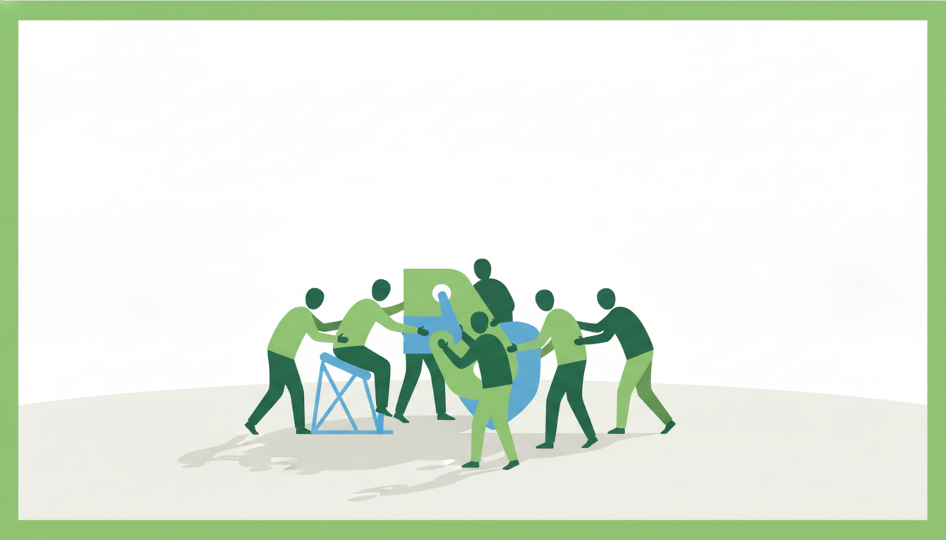Illustration d'une équipe au travail dans un environnement professionnel inclusif